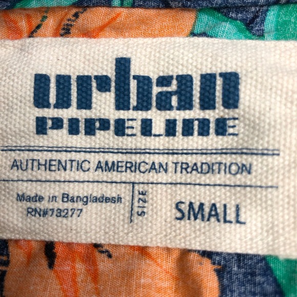 Urban Pipeline Floral Hawaiian Short Sleeve Shirt 100% Cotton Size Small - Picture 5 of 7